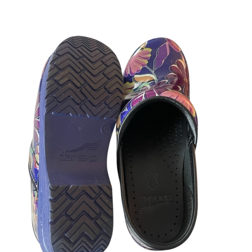 Dansko Professional Clog Indigo Floral Patent Leather EU 37 - Picture 4 of 7
